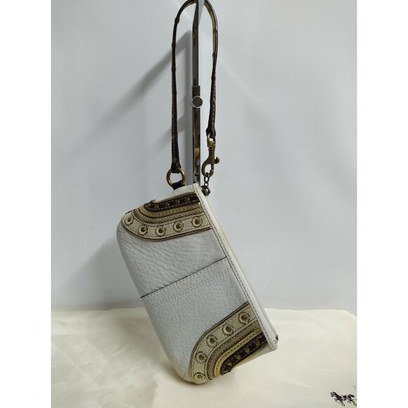 Coach Set of 3 Bags - Soho White Leather Stitched Grommet Studded Hobo Purses - Picture 5 of 12